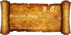 Miszlai Olga névjegykártya