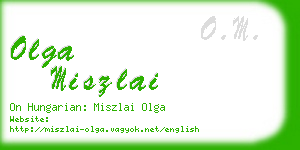 olga miszlai business card